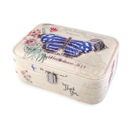 Šperkovnice motýl 7x14x22 cm, barva 4 modrá safírová