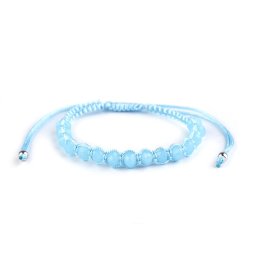 Náramek shamballa s broušenými korálky, barva 4 modrá pomněnková