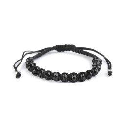 Náramek shamballa s broušenými korálky, barva 6 černá
