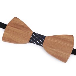 Dřevěný motýlek, barva 2 přírodní stř. modrá