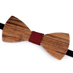 Dřevěný motýlek, barva 6 hnědá přírodní červená