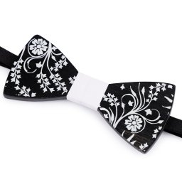 Dřevěný motýlek, barva 8 černá bílá