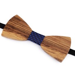 Dřevěný motýlek, barva 9 hnědá přírodní modrá