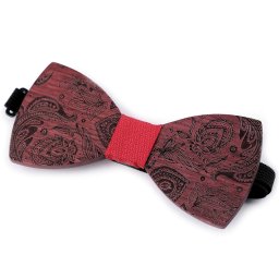 Dřevěný motýlek, barva 13 hnědá koňak červená