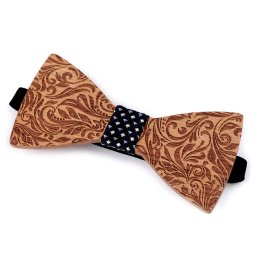 Dřevěný motýlek, barva 15 přírodní stř. modrá