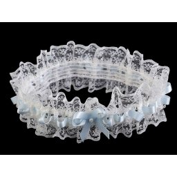 Svatební podvazek krajkový, barva 4 (4,5 cm) Off White