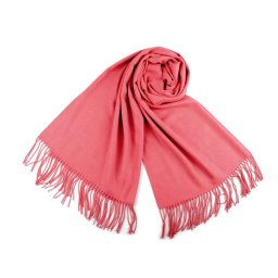 Šátek / šála typu pashmina s třásněmi 65x180 cm, barva 3 (48) korálová