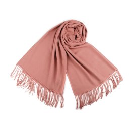 Šátek / šála typu pashmina s třásněmi 65x180 cm, barva 13 (47) růžová