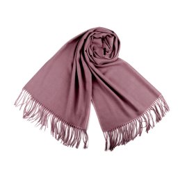Šátek / šála typu pashmina s třásněmi 65x180 cm, barva 14 (26b) lila