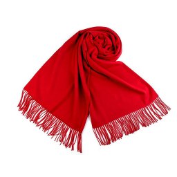 Šátek / šála typu pashmina s třásněmi 65x180 cm, barva 24 červená