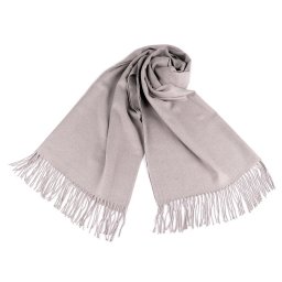 Šátek / šála typu pashmina s třásněmi 65x180 cm, barva 25 (27) šedobéžová