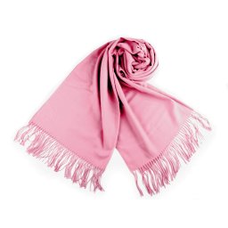 Šátek / šála typu pashmina s třásněmi 65x180 cm, barva 31 růžová střední