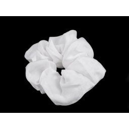 Gumička scrunchie do vlasů, barva 1 bílá