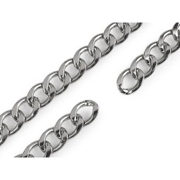 Řetěz šíře 20 mm, metráž, barva 1 barva nikl