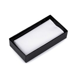 Bavlněný kapesníček do saka / klopy v krabičce, barva bílá