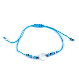Náramek shamballa perleťové srdce, barva 9 modrá