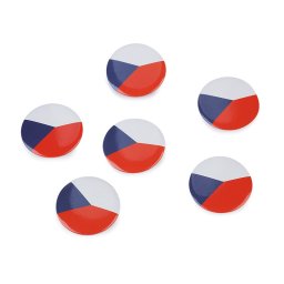 Brož / placka vlajka Česká republika Ø3,5 cm, barva 1 viz foto