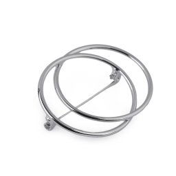 Minimalistická brož kruhy, barva platina