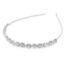 Štrasová čelenka do vlasů s květy, barva crystal