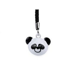 Přívěsek na klíče rolnička tučňák, panda, smajlík, myš, opice, barva 2 bílá panda