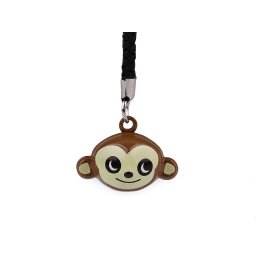 Přívěsek na klíče rolnička tučňák, panda, smajlík, myš, opice, barva 4 hnědá opice