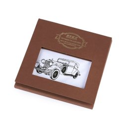 Pánský kapesník kolo, auto, motorka / dárková kazeta, barva 2 bílá auto