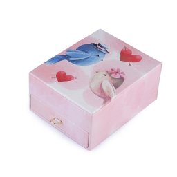 Šperkovnice ptáčci 8,5x14x18 cm, barva 1 pudrová