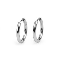 Náušnice z nerezové oceli kruhy, barva stříbrná