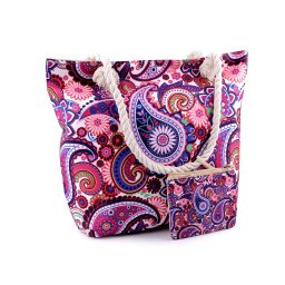 Letní / plážová taška mandala, paisley s taštičkou 39x50 cm, barva 4 multikolor paisley