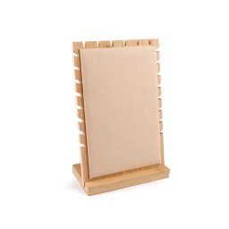 Dřevěný stojan se semišem na náhrdelníky a řetízky 17x25 cm, barva 1 přírodní sv.