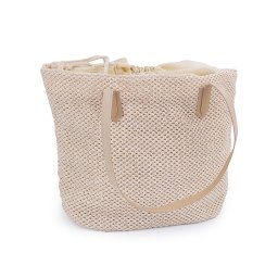 Taška s macrame strukturou, barva přírodní