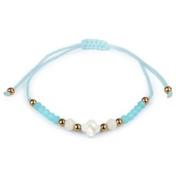 Náramek shamballa s perletí a broušenými korálky, barva 3 mint