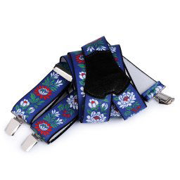 Šle folklor šíře 4 cm délka 120 cm, barva 2 modrá
