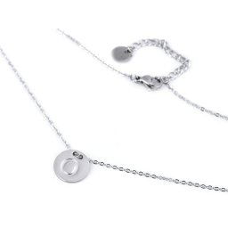 Náhrdelník z nerezové oceli s písmenem / abeceda, barva 14 "O" platina