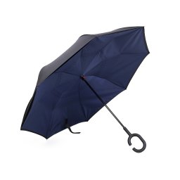 Obrácený deštník dvouvrstvý, barva 4 modrá tmavá