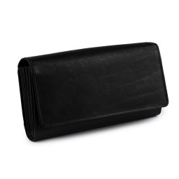 Peněženka kožená kasírka 10x19 cm, barva 1 černá bez druku
