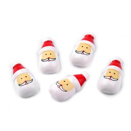 Samolepicí dřevěný Santa, barva bílá červená