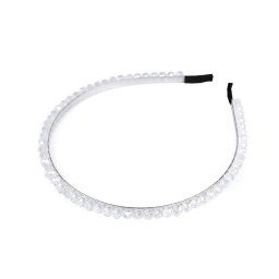 Čelenka do vlasů s broušenými korálky, barva 1 crystal