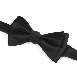 Vázací saténový motýlek, barva černá