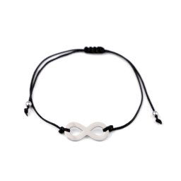 Náramek shamballa nekonečno z nerezové oceli, barva černá