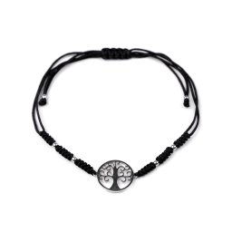Náramek shamballa strom života z nerezové oceli, barva černá