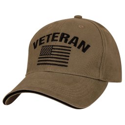 ROTHCO čepice VINTAGE VETERAN s US vlajkou COYOTE