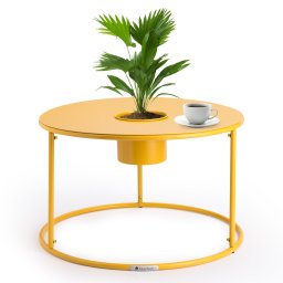 Blumfeldt Irvine, konferenční stolek s květináčem, 60 x 38,5 cm (Ø x V), práškově lakovaná ocel