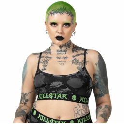 podprsenka dámská KILLSTAR - Tzompantli Crop - Black - KSRA007530