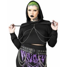 mikina dámská KILLSTAR - Wicked Crew Crop - Black - KSRA007539