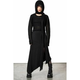 svetr dámský KILLSTAR - Aillean Hooded Wrap - Black - KSRA007465