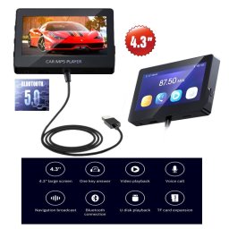 Multifunkční MP5 přehrávač do auta 4,3" displej Bluetooth V5.0 video/audio/foto + FM vysílač a Handsfree