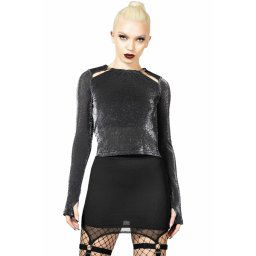 tričko dámské s dlouhým rukávem KILLSTAR - Metals Re ection - Black - KSRA008141