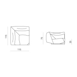 Prostoria designové sedačky Absent Sofa Corner Seat S Low Backrest