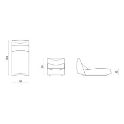 Prostoria designové sedačky Absent Sofa Seat L + Backrest High